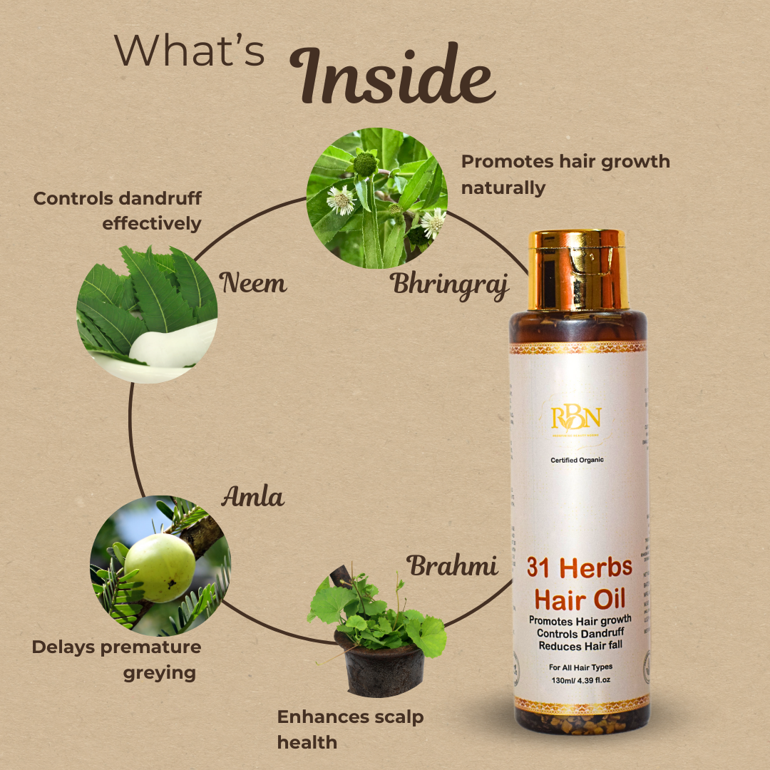 31 Herbs Hair Oil For Hair Growth and Regrowth