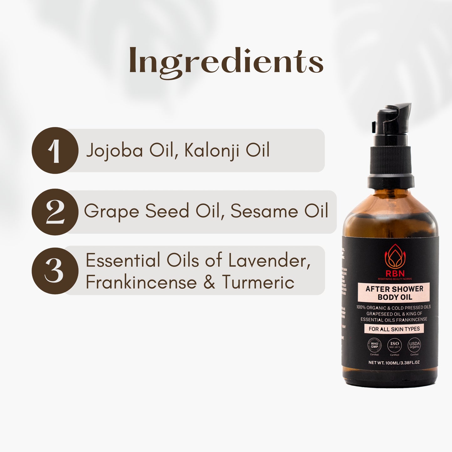 100% Organic Body Oil For Body Acne