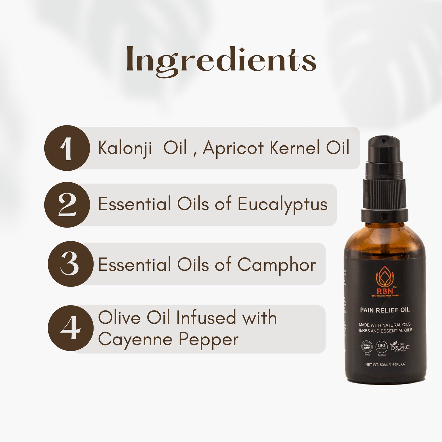 Organic And Natural Burning Free Pain Relief Oil